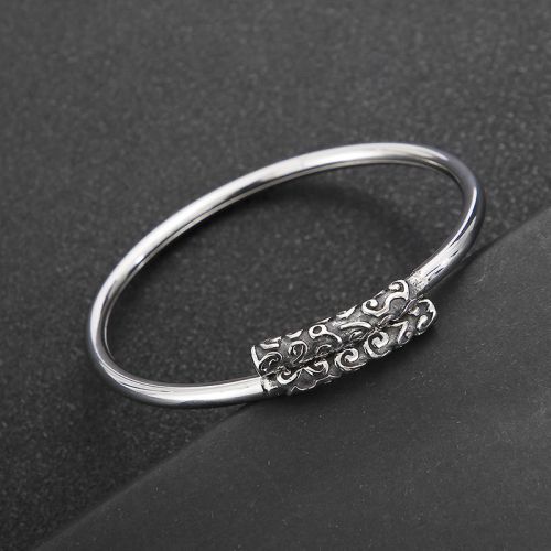 Antique silver Titanium Steel Thai Bangle