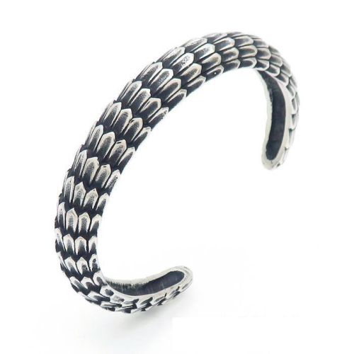 Oxide Titanium Steel Texture Bangle