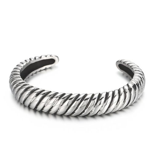 Antique silver Titanium Steel Thai Bangle