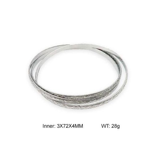 Silver Titanium Steel Multilayer Bangle