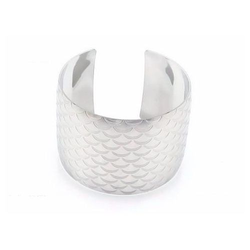 Silver Titanium Steel Texture Bangle