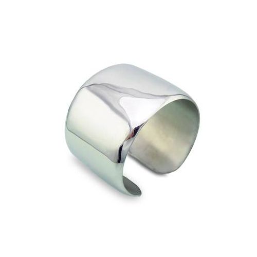 Silver Titanium Steel Smooth Bangle