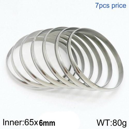 Silver Titanium Steel Smooth Bangle