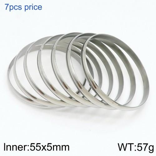 Silver Titanium Steel Smooth Bangle