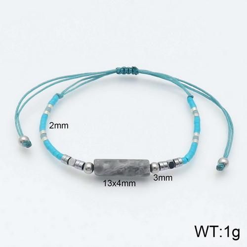 Blue Waxed cord Cord Bracelet