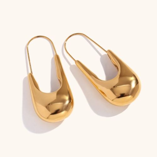 Gold S.Steel Hoop Earrings