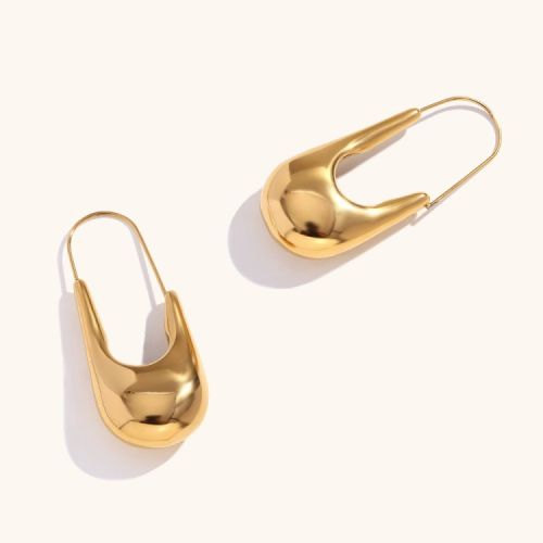 Gold S.Steel Hoop Earrings