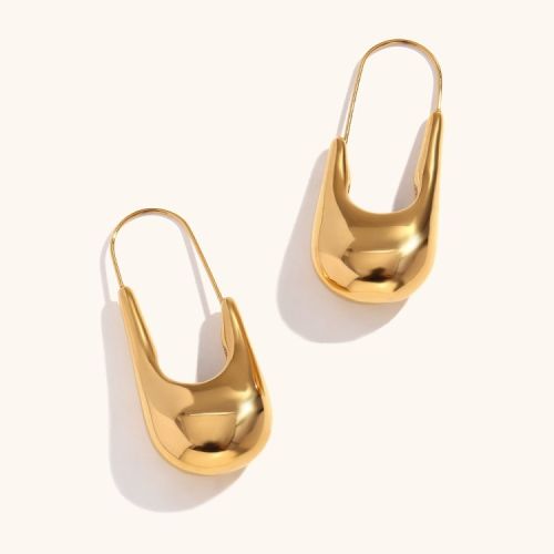 Gold S.Steel Hoop Earrings