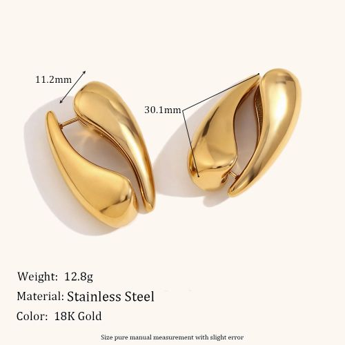 Gold S.Steel Smooth Earrings