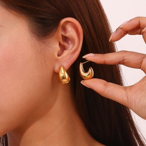 Gold S.Steel Hoop Earrings