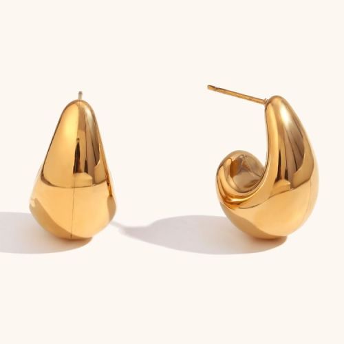 Gold S.Steel Hoop Earrings