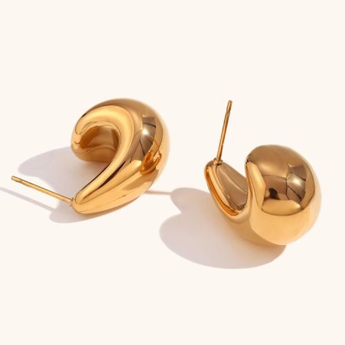 Gold S.Steel Hoop Earrings