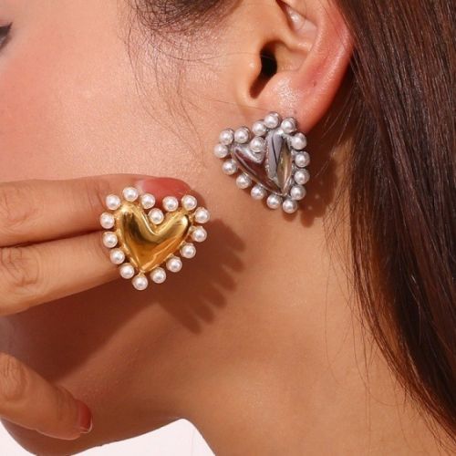 S.Steel Pearls Earrings