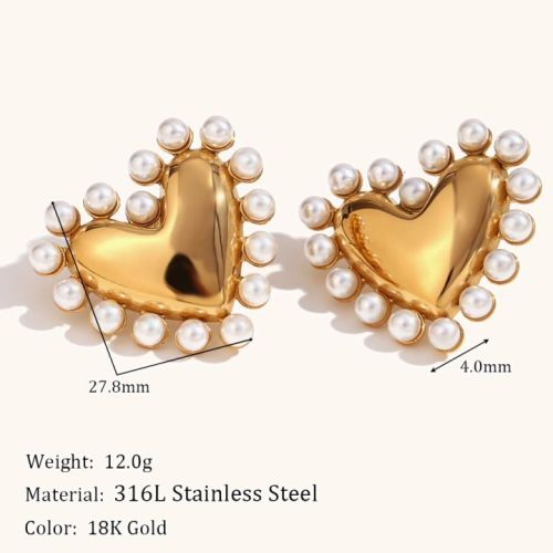 S.Steel Pearls Earrings