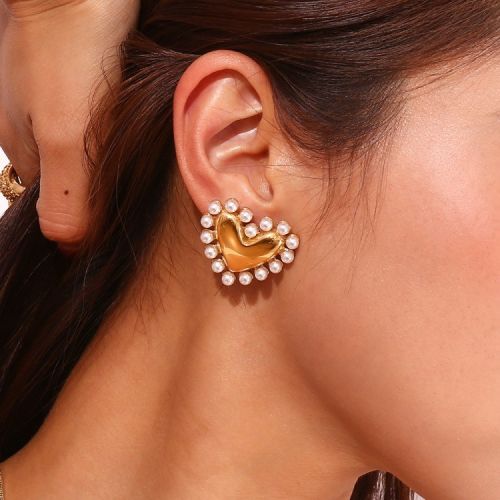 S.Steel Pearls Earrings