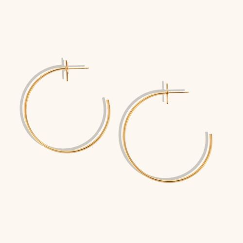 Gold S.Steel Hoop Earrings