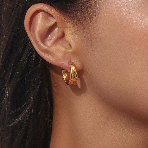 Gold S.Steel Hoop Earrings