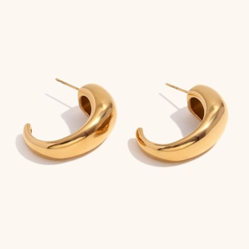 Gold S.Steel Hoop Earrings