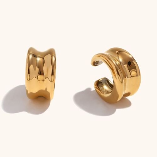 Gold S.Steel Ear cuff Earrings