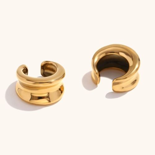 Gold S.Steel Ear cuff Earrings