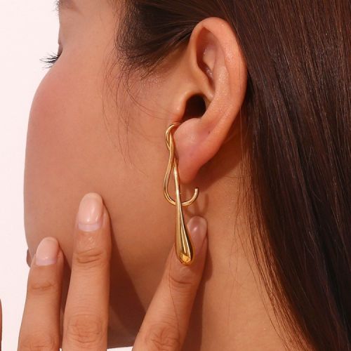 Gold 316L Steel Geometric Earrings