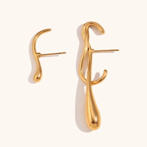 Gold 316L Steel Geometric Earrings