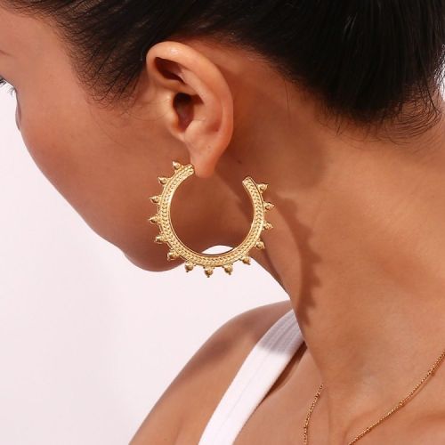 Gold 316L Steel Hoop Earrings