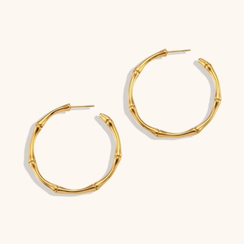 Gold S.Steel Hoop Earrings