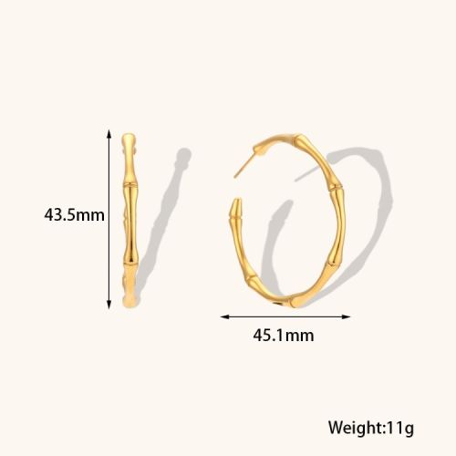 Gold S.Steel Hoop Earrings