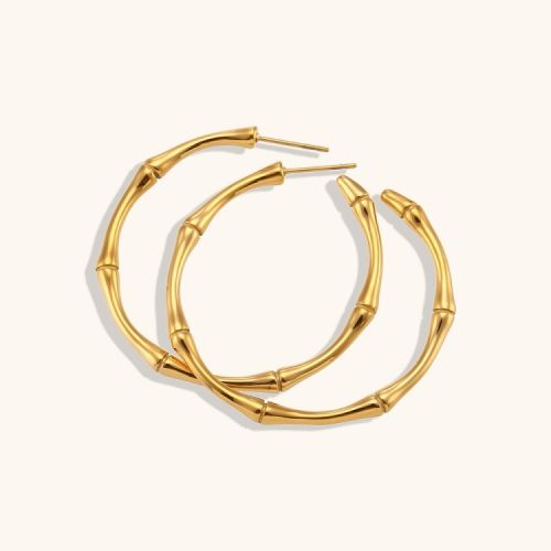 Gold S.Steel Hoop Earrings