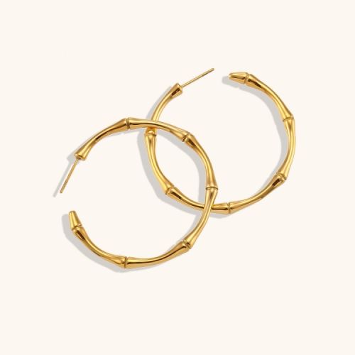 Gold S.Steel Hoop Earrings