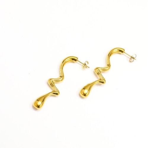 Gold S.Steel Long Earrings