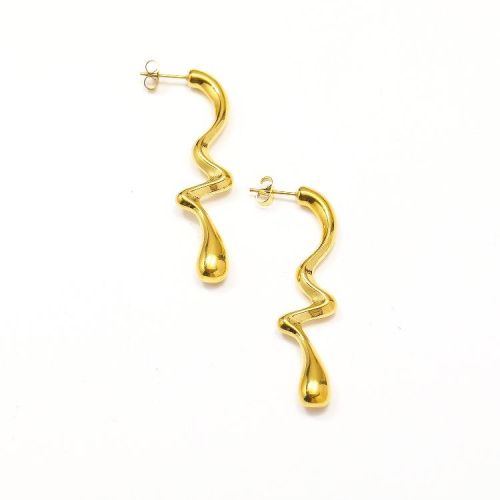 Gold S.Steel Long Earrings