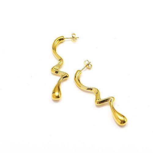 Gold S.Steel Long Earrings