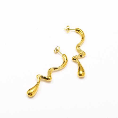 Gold S.Steel Long Earrings