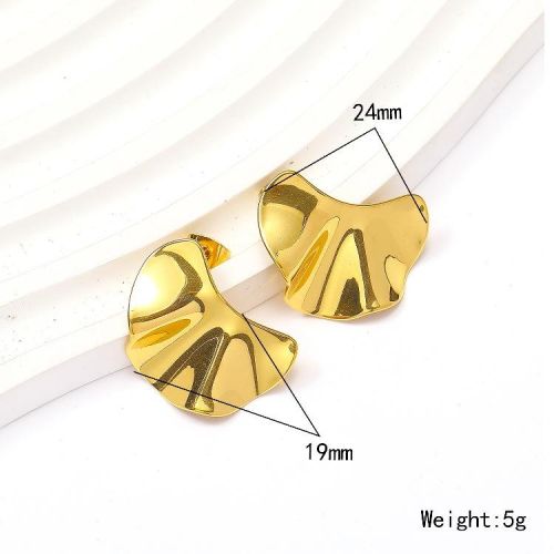 Gold S.Steel Smooth Earrings