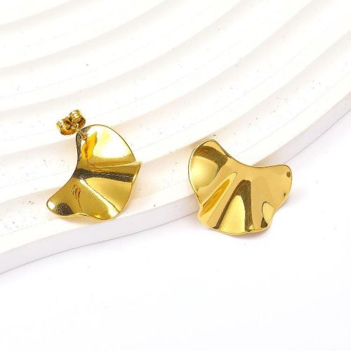 Gold S.Steel Smooth Earrings