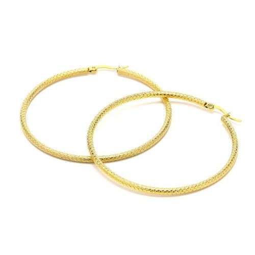 Gold Titanium Steel Hoop Earrings