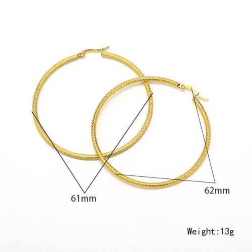 Gold Titanium Steel Hoop Earrings