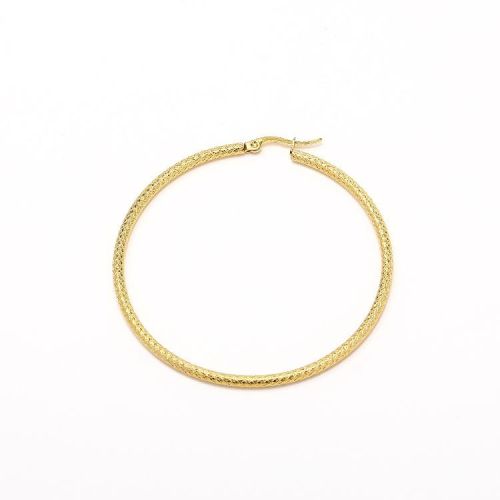 Gold Titanium Steel Hoop Earrings