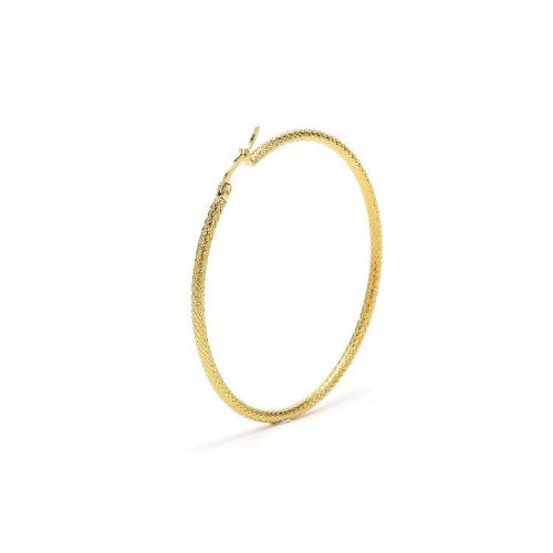 Gold Titanium Steel Hoop Earrings