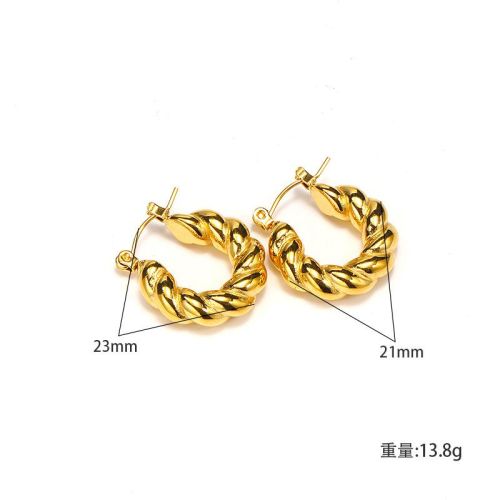 Gold Titanium Steel Hoop Earrings