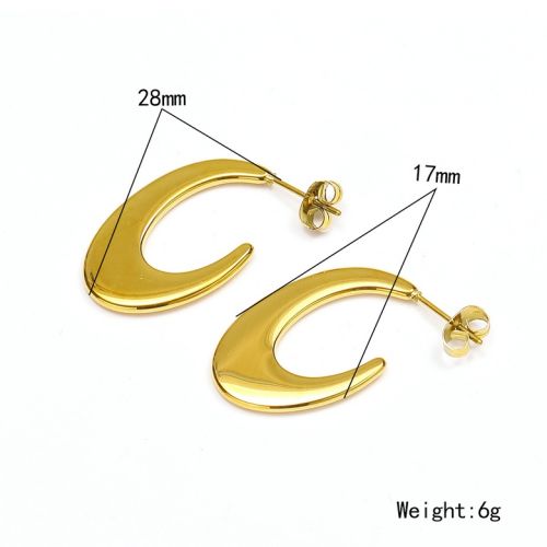 Gold S.Steel Hoop Earrings