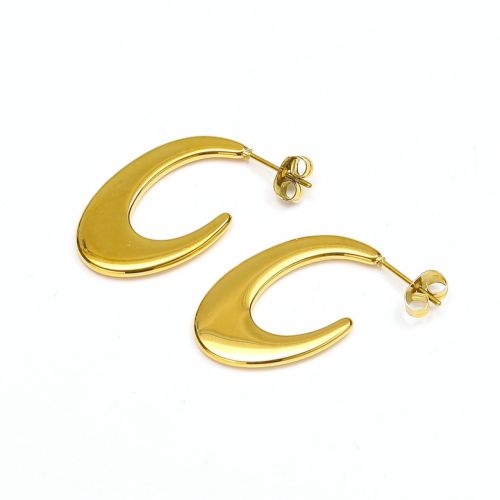 Gold S.Steel Hoop Earrings