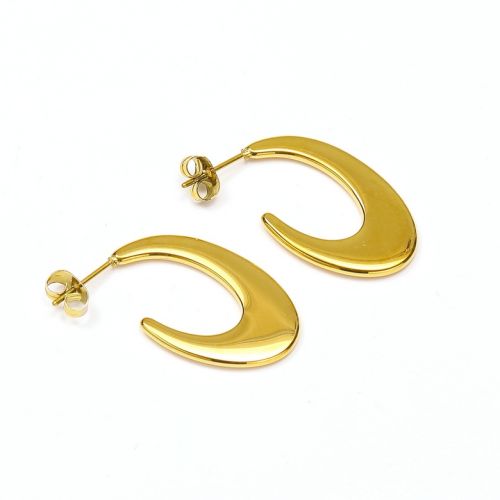 Gold S.Steel Hoop Earrings