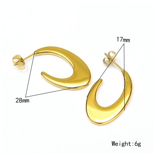 Gold S.Steel Hoop Earrings