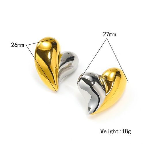 Gold and Silver Titanium Steel Geometric Earrings