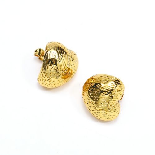 Gold Titanium Steel Texture Earrings