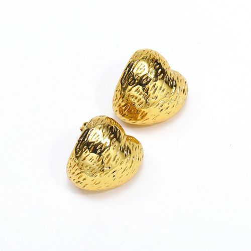 Gold Titanium Steel Texture Earrings