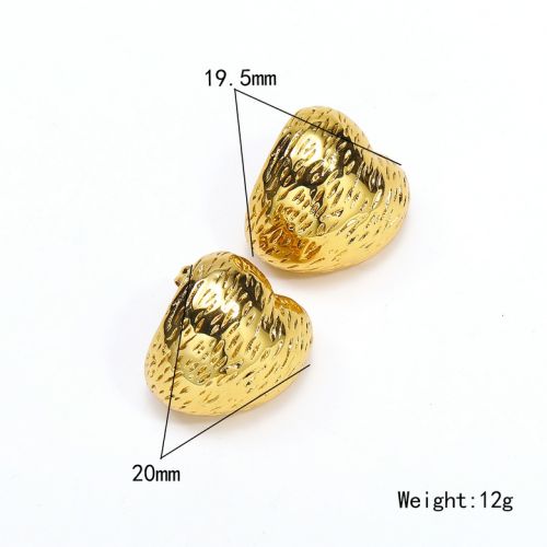 Gold Titanium Steel Texture Earrings